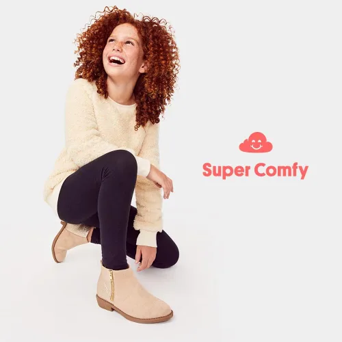 Vista 4 de FabKids Botas de equitación a la moda, cremallera lateral fácil de poner (niño pequeño, niño grande)