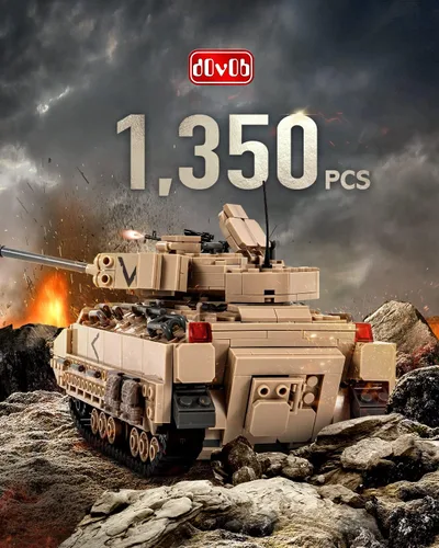 Vista 3 de dOvOb Juego de Construcción de Tanque Militar M2 Bradley (1350 PIEZAS), Juguete de Construcción de Vehículo de Combate de Infantería del Ejército