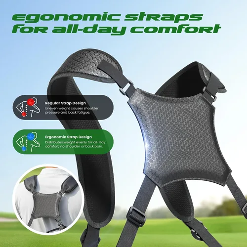 Vista 3 de Bolsa de Golf con Soporte Junior - Bolsa de Golf Juvenil para Edades 6-14, Bolsa de Golf con Soporte Ligera para Niños