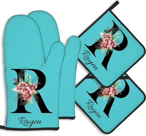 Vista 20 de Manoplas de horno personalizadas con nombre y foto, resistentes al calor y a la intemperie, para amigos y familia, como regalo de cocina, horneado