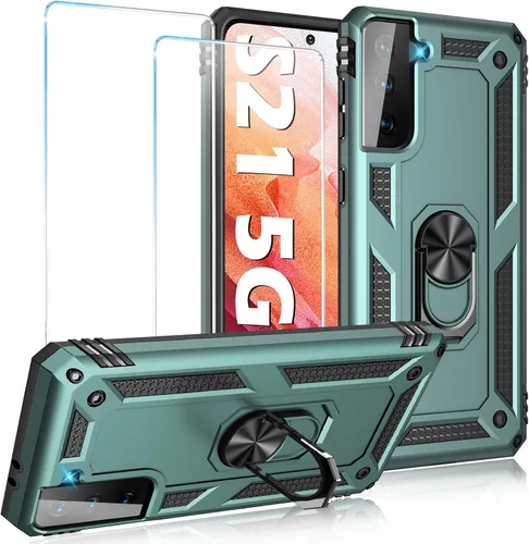 Vista 58 de Funda para Samsung Galaxy S21 5G resistente con protector de pantalla integrado, armadura dura, funda anticaída militar para Samsung S21 5G 6.2 2021
