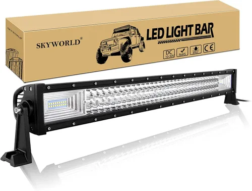 Vista 8 de SKYWORLD Barra de luz de 52 pulgadas, 67500 lm, haz combinado de inundación recta, haz combinado de luces LED para automóvil, lámpara antiniebla