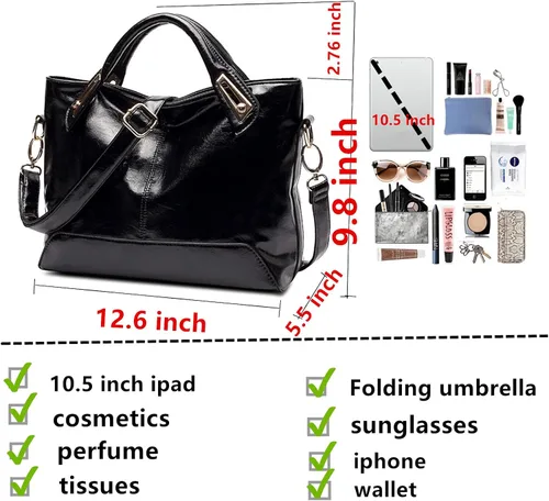 Vista 4 de PHEVOS Bolsos de mano de moda para mujer, bolso de mano para mujer, bolso de hombro para niñas, damas