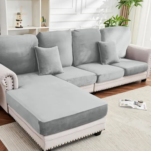 Vista 115 de Funda para Sofá de Terciopelo Elástico Funda de Cojín de Sofá 1 Pieza - Funda Elástica Lavable para Asiento o Respaldo, Fundas de Asiento para Sofás