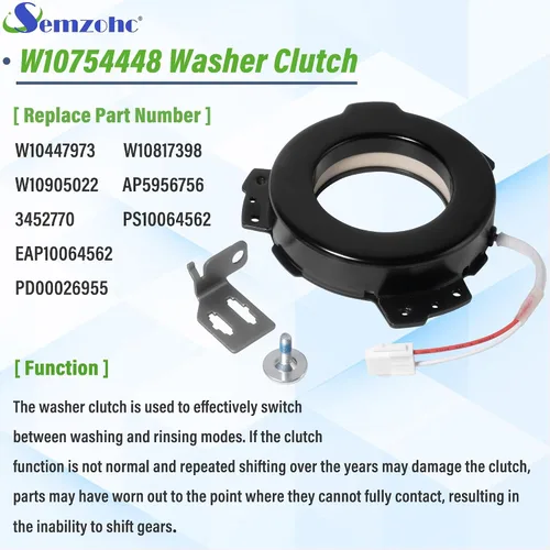 Vista 5 de MVW7232HW0 MVWB835DW3 W10754448 Embrague de arandela apto para May-tag bravos xl MVWB865GC0 MVWB835DW4 MVW7232HW1 MVWB755DW0 MVWB755DW1 MVWB765FF1