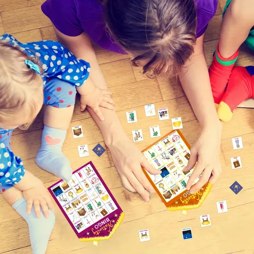 Vista 8 de Juego de bingo de la Natividad de Fancy Land para niños, 24 jugadores, Navidad, establo, casa cristiana, juego de bingo religioso para fiestas