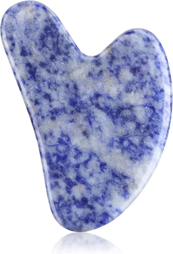 Vista 11 de rosenice Gua Sha - Herramientas faciales de guasha negra, piedra de jade Gua Sha para el cuidado de la piel facial, tensiones corporales faciales