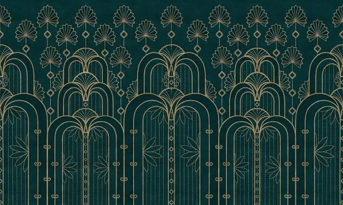 Vista 7 de Murwall Art Deco Wallpaper Soft Geometric Wall Mural Modern Fan and Arches Art Wallpaper