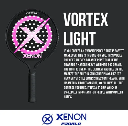 Vista 2 de X enon Vortex - Pala de tenis con plataforma ligera (modelo 2022)