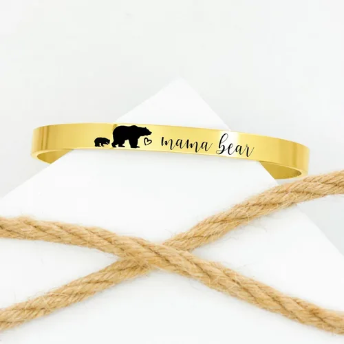 Vista 4 de SM Design Pulsera de mamá oso regalo para mamá con cachorros, día de San Valentín, cumpleaños, cantidad personalizada de cachorros, regalo para mamá