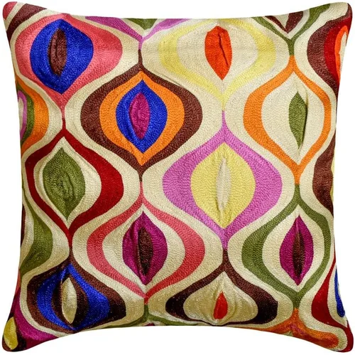 Vista 14 de The HomeCentric Funda de almohada color crema para sofá, funda de almohada moderna de 12 x 12 pulgadas, funda de almohada cuadrada de satén, funda