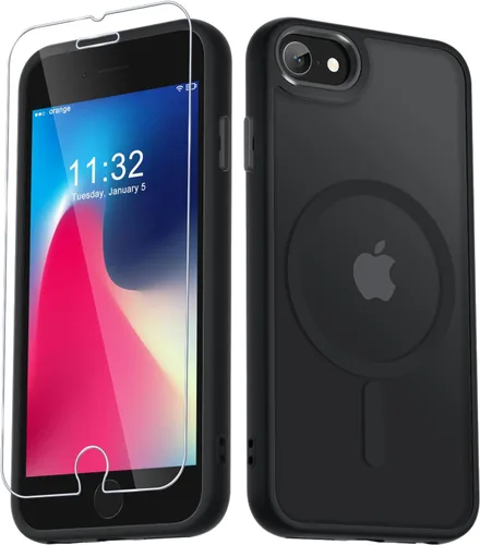 Vista 63 de YENAPOON Funda magnética mate para iPhone 11 con 1 protector de pantalla, compatible con Magsafe, translúcida esmerilada, delgada, a prueba