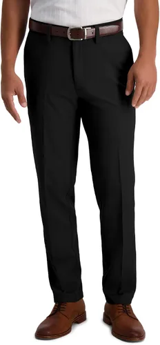 Vista 11 de Haggar Cool 18 Pro - Pantalón casual de cintura súper flexible con parte frontal plana y ajuste delgado para hombre Gris oscuro (Dark Grey Heather)