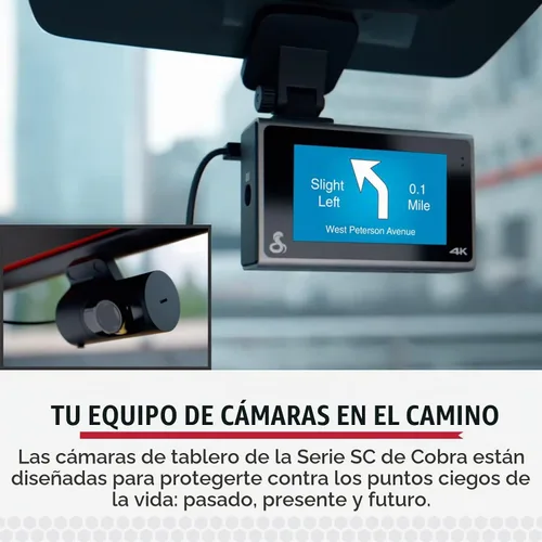 Vista 2 de Cámara de salpicadero inteligente Cobra+leva trasera (SC 400D) – Resolución UHD 4K, Alexa incorporada, capacidad para 3 cámaras, alertas de policía