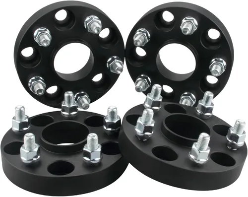 Vista 10 de 4 espaciadores de rueda centrados 5x115 de 1 pulgada con pernos de 0.551 x 0.059 in de orificio del cubo de 2.815 in compatibles con Dodge 5 Lug
