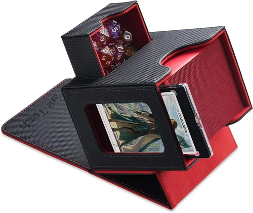 Vista 9 de Mage Tech Caja de cartas para MTG Commander, diseño patentado, pantalla Commander, se adapta a 100 tarjetas de doble manga, ladrillo de tarjetas