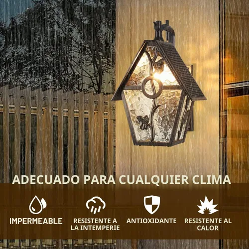 Vista 4 de Faroles rústicos de pared para exteriores, aplique de pared exterior, estilo de diseñador, accesorios de iluminación al aire libre para el hogar