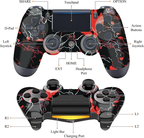 Vista 2 de CFORWARD Wireless Controller for Play4SlimProPC,Remote Game Controller,Replacement for Pa4 Gamepad Controller with 3.5m