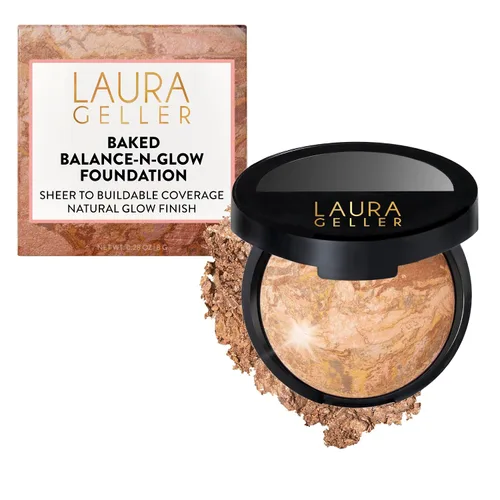 Vista 15 de LAURA GELLER NEW YORK Baked Balance-N-Glow Base Iluminadora - Porcelana - Cobertura Modulable de Transparente a Ligera - Acabado Satinado 01