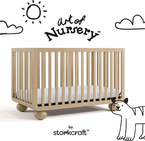 Vista 11 de Storkcraft Amalfi - Cuna convertible 5 en 1 con barandilla para niños pequeños, madera flotante Driftwood