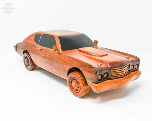 Vista 2 de Chevrolet Chevelle - Modelo de coche de madera en caoba maciza