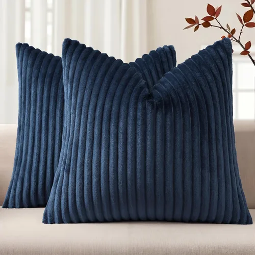 Vista 22 de Simmore Juego de 2 fundas de almohada decorativas de verano de 16 x 16 pulgadas, fundas de almohada suaves de franela de felpa natural de doble cara