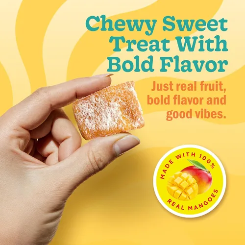 Vista 3 de Chici Mama Blue Raspberry Limeade - Bocadillos de mango, paquete de 2 – Hecho con mango real Golosinas masticables y jugosas alternativas Sin