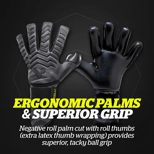 Vista 3 de Guantes de portero Storelli Electric, protección de mano de alto impacto con 5 espinas de dedo extraíbles y correa de muñeca