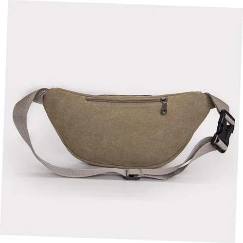 Vista 5 de BESPORTBLE Riñonera de lona de moda Riñonera unisex Riñonera ajustable Riñonera de moda Riñonera, Caqui, Centímetro
