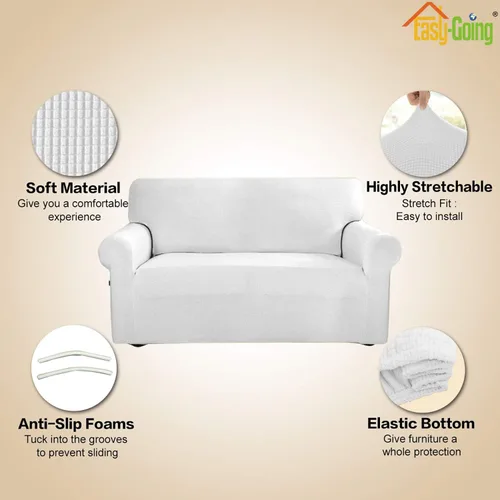 Vista 131 de Easy-Going - Funda elástica sobredimensionada para sofá, 1 pieza, protector muebles, suave, parte inferior elástica, para niños, tela jacquard