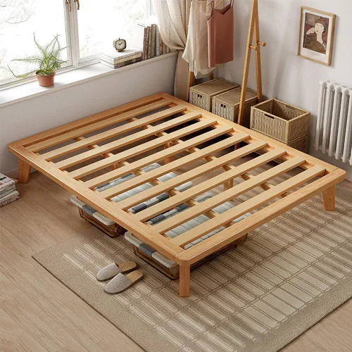 Vista 8 de NELYE Base de cama de plataforma individual, base de colchón de madera maciza de 14 pulgadas con listones de apoyo y patas, marco de cama simple