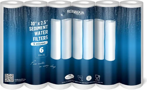 Vista 11 de Ronaqua Filtro de agua de cartucho, 10 X 25 pulgadas, 4 capas de filtración, elimina suciedad, oxidación, de polipropileno, Blanco