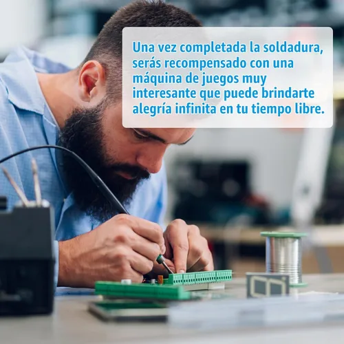 Vista 7 de PEMENOL Kit de soldadura de juego de bricolaje para principiantes, 4 juegos retro, proyecto de electrónica STEM con brillo ajustable, interruptor