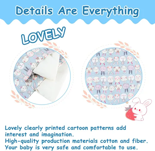 Vista 4 de Juego de 2 piezas de ropa de cama para muñecas de 18 pulgadas, accesorios de ropa de cama con estampado reversible con edredón y almohada, se adapta