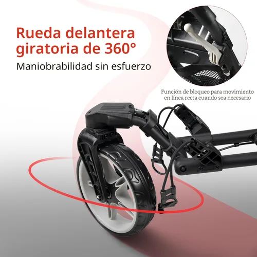 Vista 5 de Caddytek CaddyLite ONE-Swivel V8 - Carrito de golf plegable de 3 ruedas con un clic, ligero, con una rueda delantera giratoria de 360°, mango Azul