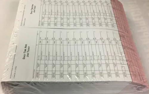 Vista 4 de 12 Banderas Mecánica Diario Horario y Trabajo Ticket JT-12-PSG por A+ (500 por caja) (V2)