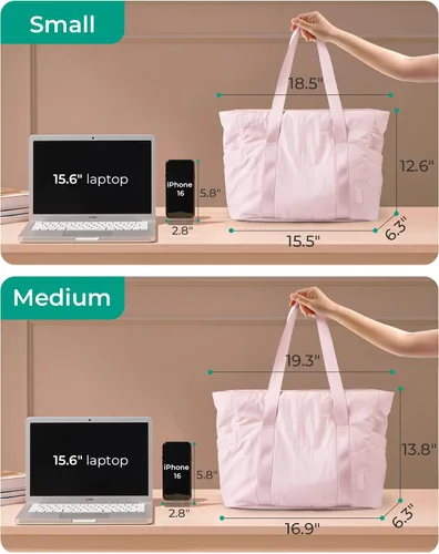 Vista 21 de BAGSMART Bolsa de mano para mujer con cremallera, bolsa de gimnasio con compartimentos, bolsa de trabajo para enfermera, baile, bolsa de yoga