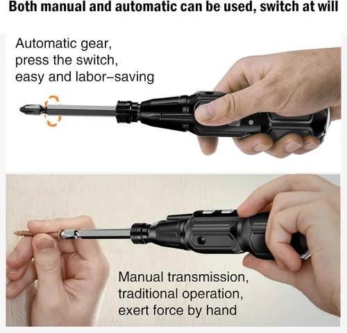 Vista 6 de Destornillador eléctrico inalámbrico, juego de destornilladores eléctricos recargables, kit de herramientas de reparación automática portátil