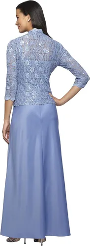 Vista 3 de Alex Evenings Vestido de dos piezas para mujer con chaqueta de encaje talla petite y regular