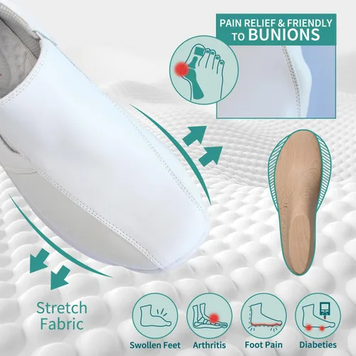 Vista 2 de Hawkwell Zapatos de lactancia profesionales para juanetes, ligeros, antideslizantes, ortopédicos, ideales para aliviar el dolor de pies