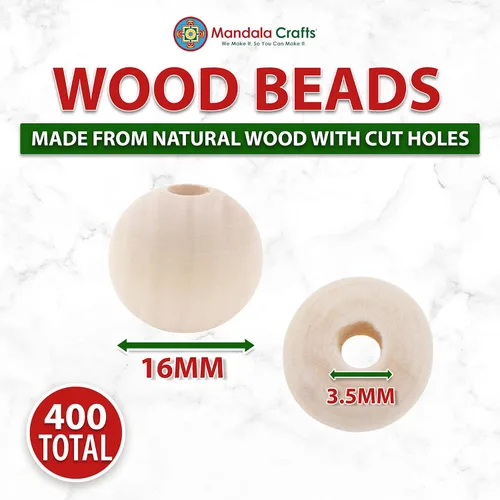 Vista 46 de Mandala Crafts - 2000 cuentas de madera redondas pequeñas de 6 mm para manualidades, suministros de macramé - cuentas de madera natural negra sin