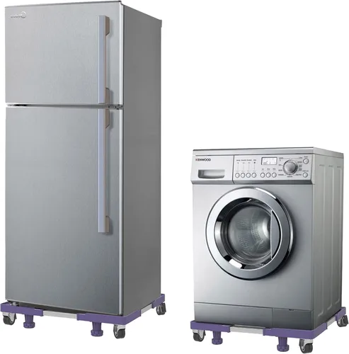 Vista 3 de Carretilla multiusos con 4 pies, ruedas giratorias de bloqueo, niveles y base ajustable para mover lavadora, secadora, electrodomésticos, capacidad