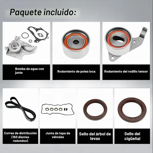 Vista 4 de Kit de correa dentada con bomba de agua, apto para Toyota Camry Solara 1987