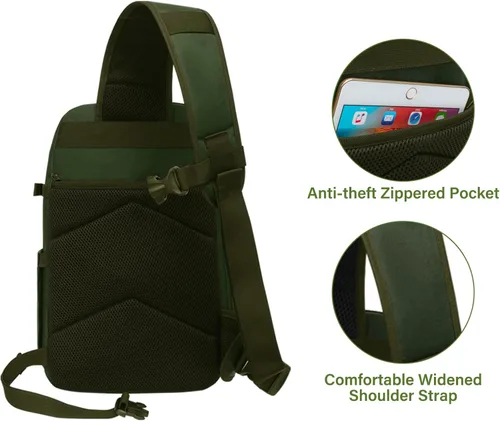 Vista 7 de MOSISO Bolsa de hombro para cámara, bolsa táctica para cámara réflex digital/réflex/sin espejo con soporte para trípode y almohadillas modulares