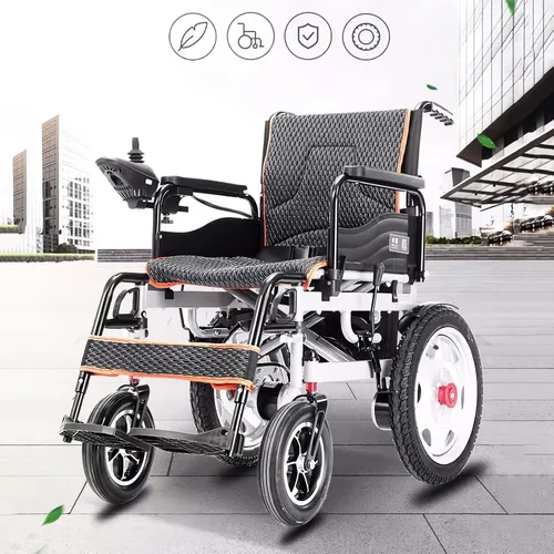 Vista 8 de Silla de ruedas eléctrica para adultos, sillas de ruedas motorizadas plegables todo terreno con reposabrazos abatible, palanca de mando de 360°, 12A