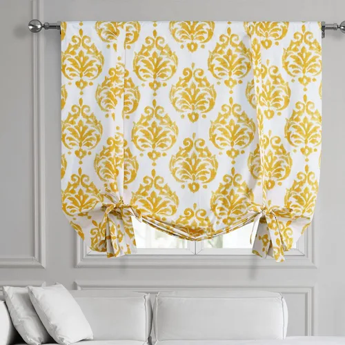 Vista 12 de HPD Half Price Drapes PRCT-TUD211A-63 - Cortinas de algodón estampado para oscurecer la habitación, cortina enrollable de globo para sala de estar