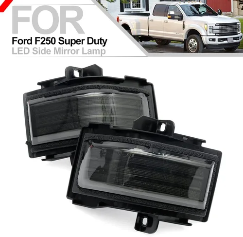 Vista 2 de Switchback - Luces LED para espejo lateral para Ford F150 F250 F350 F450 F550 Super Duty con lente ahumada, luces direccionales secuenciales, luces