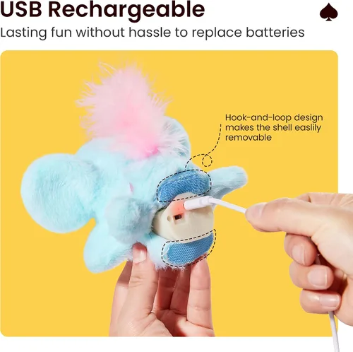 Vista 5 de Potaroma Juguetes para gatos, elefante, interactivo, realista, relleno con hierba gatera y papel arrugado, diseño colgante para gatos aburridos