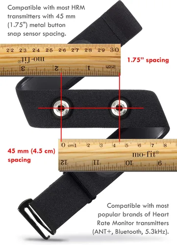 Vista 4 de Reemplazo de correa suave para monitor de frecuencia cardíaca Reemplazo universal para Mo-Fit, la mayoría de los transmisores Garmin, Wahoo Tickr