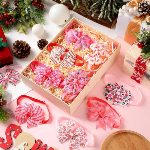 Vista 4 de Talltalk 40 unidades de collares de San Valentín para perros, corbatín rosa ajustable para gatos, corbatín de mariposa para mascotas, corbatín
